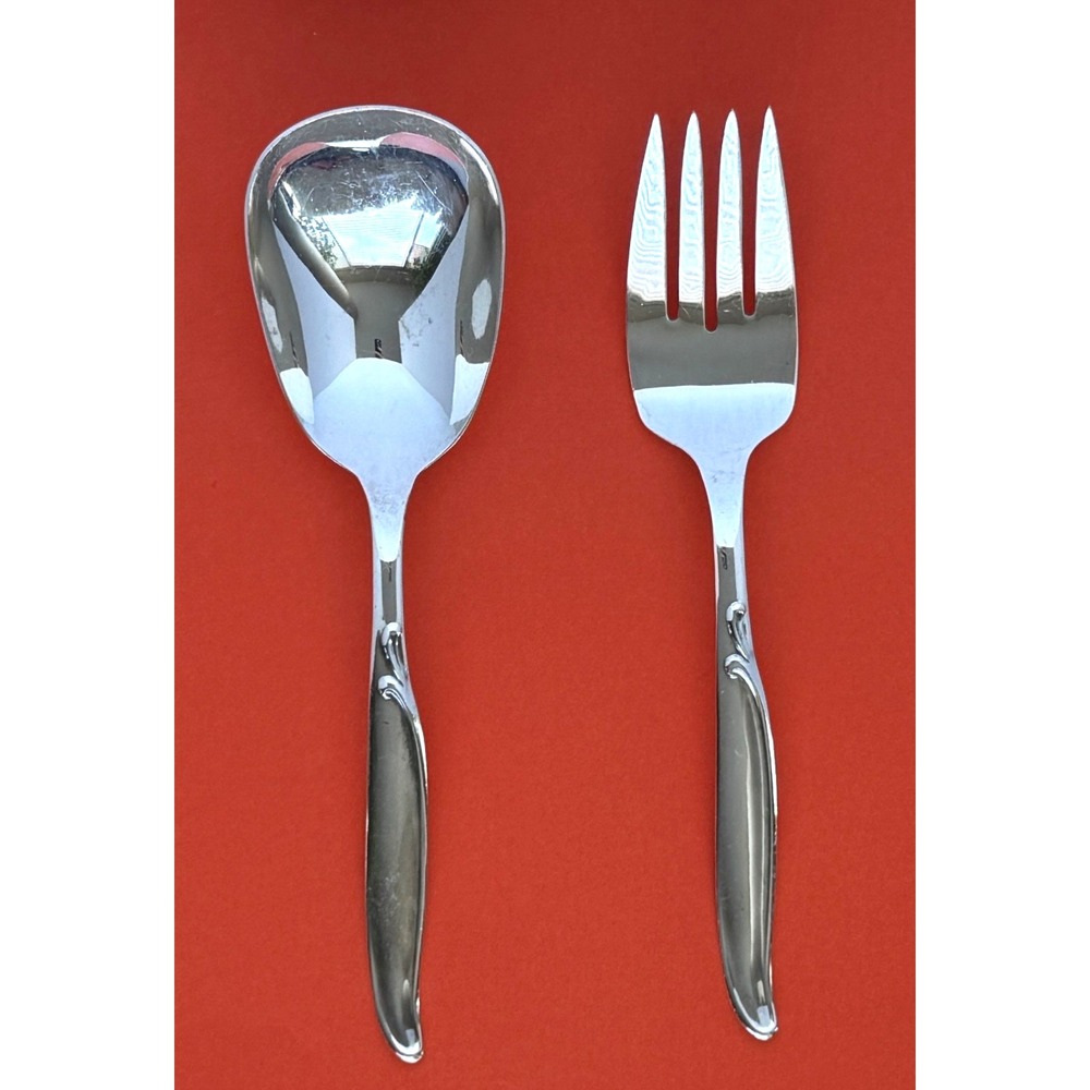 International Silver SWEEP Serving Fork Casserole Spoon Silver Plate Rogers 1958